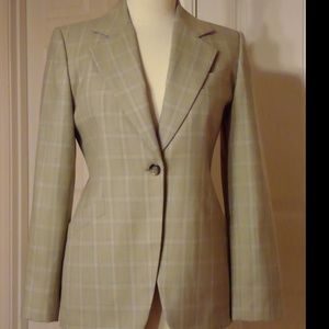 New HARVE BENARD Blazer Jacket Sz 6 Tan Plaid